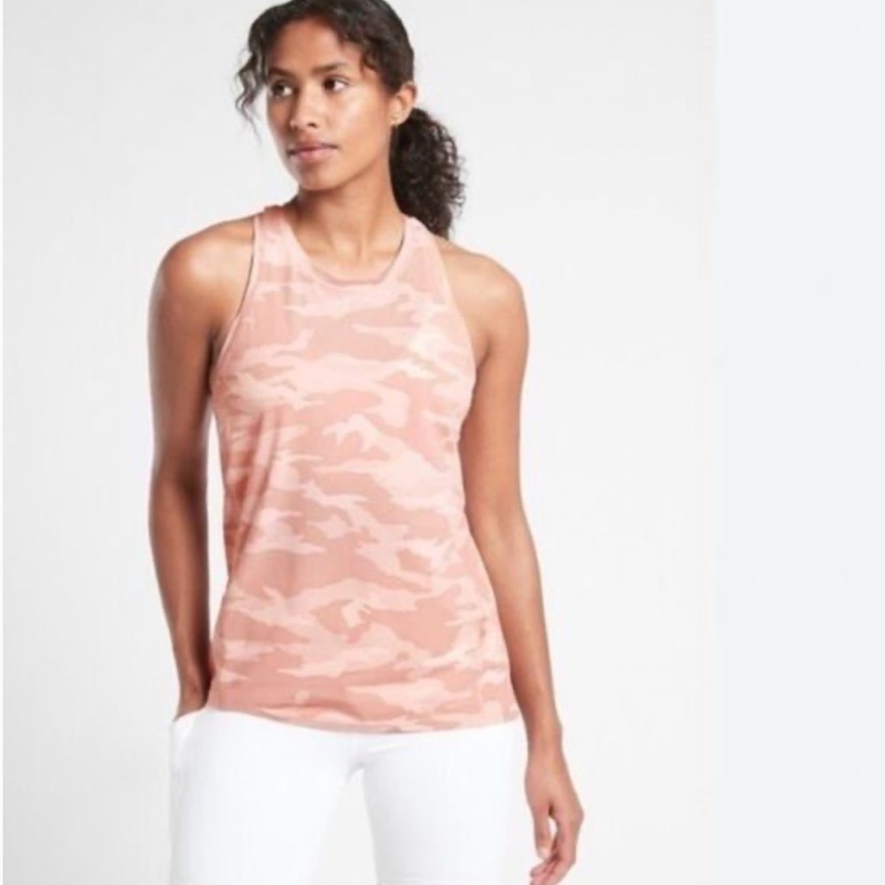 Athleta Pink Camo Racerback Tank Top Womens 1X